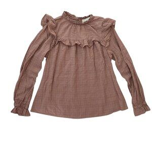 Universal Thread‎ Dusty Rose Pink Ruffle Sleeve Top Medium Lightweight Cotton